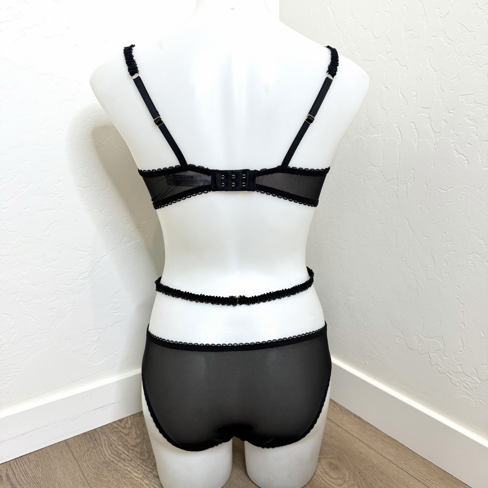 Adore Me Lace Strappy Teddy Lingerie Womens Large Black Underwire — image 4 of 8